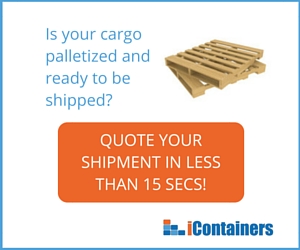 Palletized cargo for ocean freight shipments
