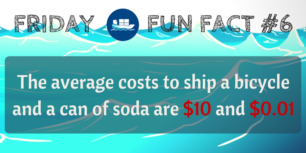 Friday Fun Fact #6: The average costs of shipping a bicycle and a can of soda are $10 and $0.01