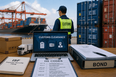 Customs clearance at the shipping port Customs clearance at the shipping port