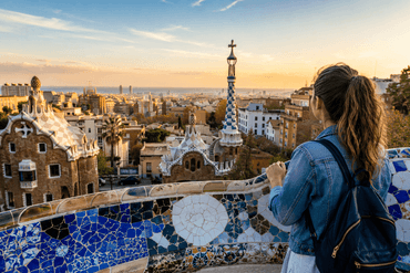Contemplative moment over a vibrant cityscape