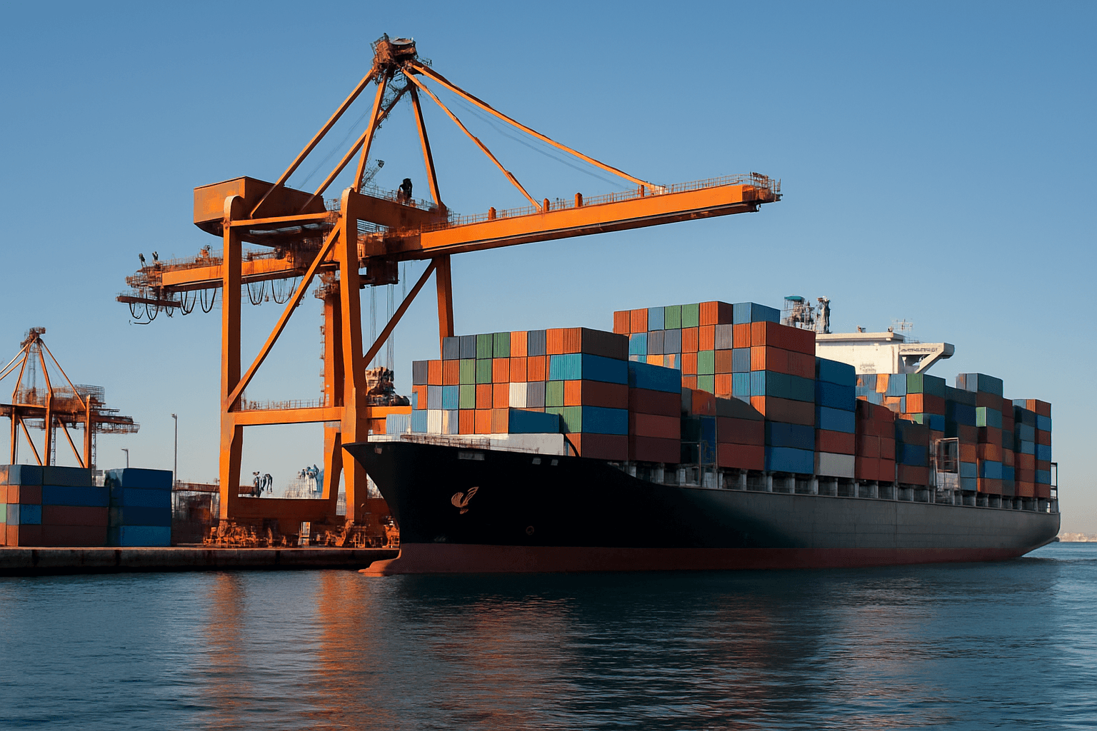 ship at port.