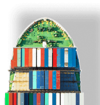 Front of container ship when shipping containers with iContainers